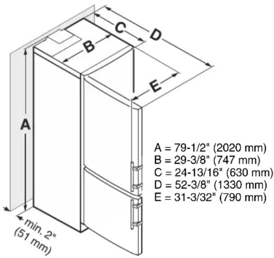 LIEBHERR CS 1611 - Unit Dimensions - 1