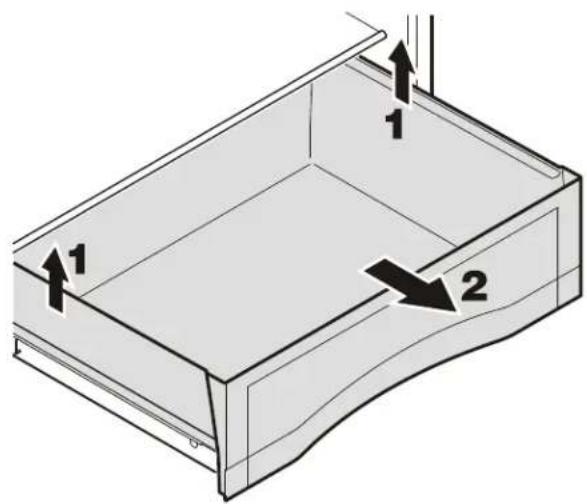 LIEBHERR CS 1611 - Colocacion del cajon para fruta/verdura - 1