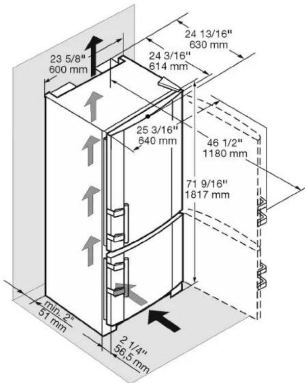 LIEBHERR CS 1200 - Installation dimensions - 1