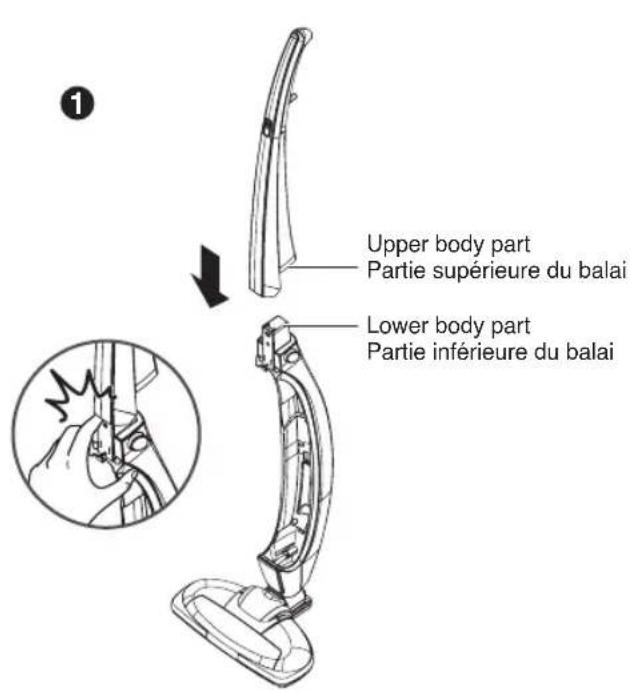 Upper body part Partie supérieure du balai Lower body part Partie inférieure du balai