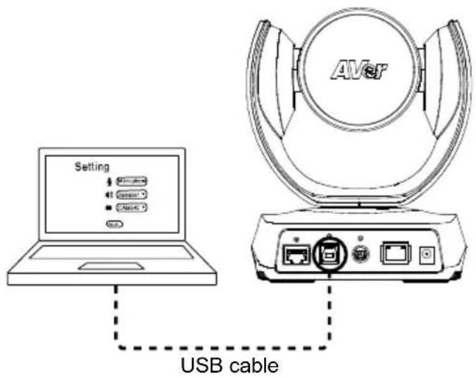 Setting USB cable
