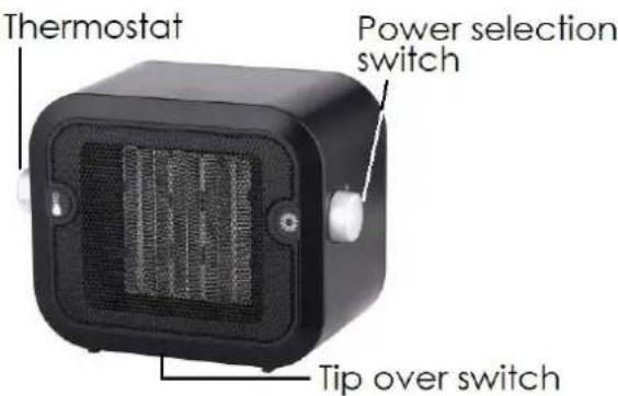 Thermostat Power selection switch Tip over switch