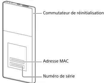 Commutateur de réinitialisation Adresse MAC Numéro de série