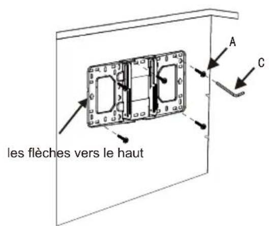 OPTOMA OWM3000 - Etape 1: Fixer la plaque murale au mur - 5