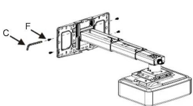 OPTOMA OWM3000 - Etape 1: Fixer la plaque murale au mur - 17