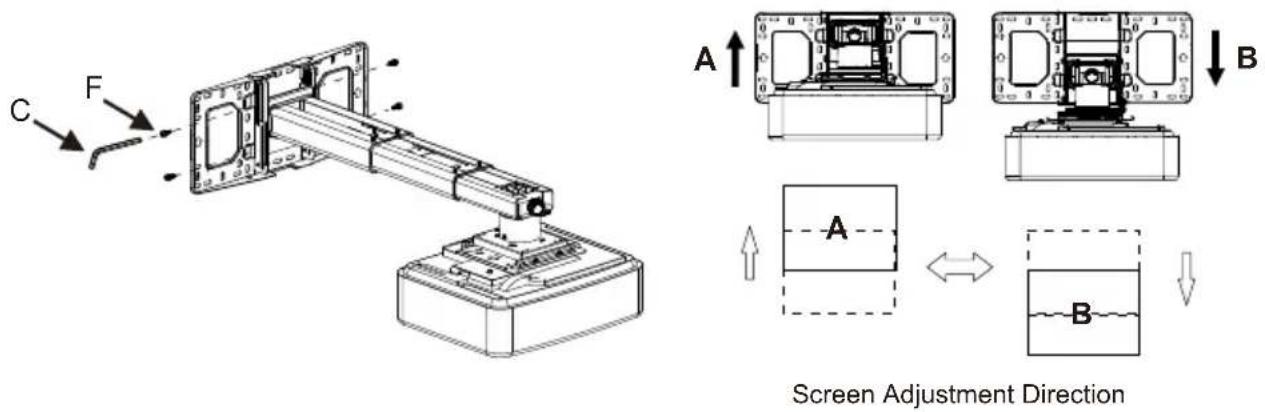 OPTOMA OWM3000 - Step 6: Adjusting the image height - 1