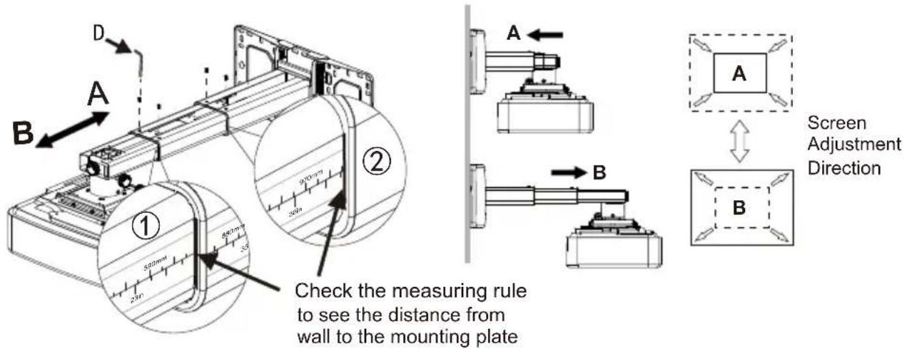 OPTOMA OWM3000 - Step 5: Adjusting the image size - 1
