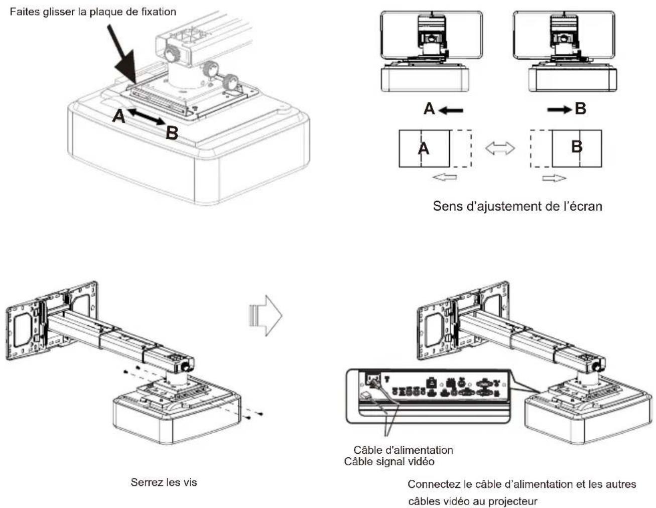 OPTOMA OWM3000 - Etape 1: Fixer la plaque murale au mur - 9
