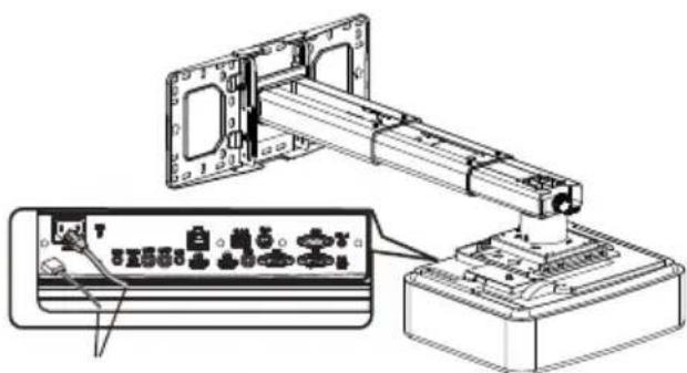 Technical diagram showing assembly of a mechanical device with labeled components and a close-up view of internal components.