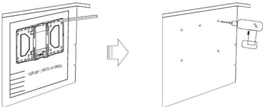 OPTOMA OWM3000 - Step 1: Attach the wall plate to the wall - 1