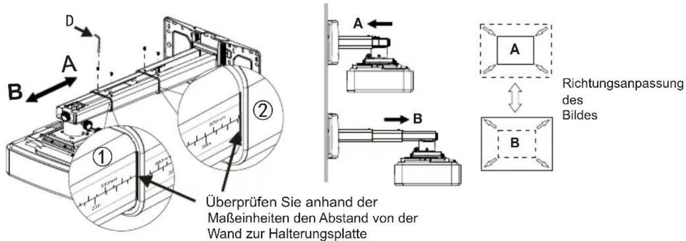 OPTOMA OWM3000 - Schritt 5: Vorwärts- und Rückwärtsbewegungen einstellen - 1