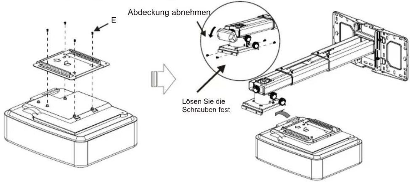 OPTOMA OWM3000 - Schritt 3: Befestigen Sie den Projektor an der Befestigungslatte und der Halterung - 1