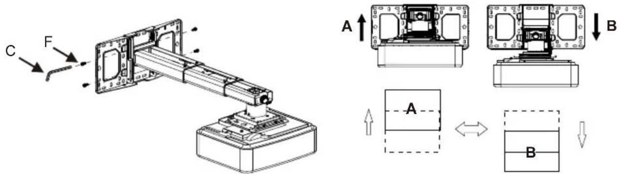 OPTOMA OWM3000 - Schritt 6: Auf- und Ab Bewegungen einstellen - 1