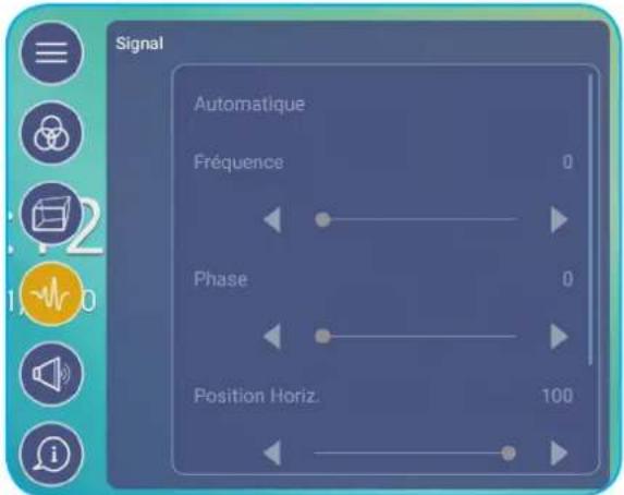OPTOMA 5751RK - Configurer les paramètres de signal (pour l'entrée VGA uniquement) - 1