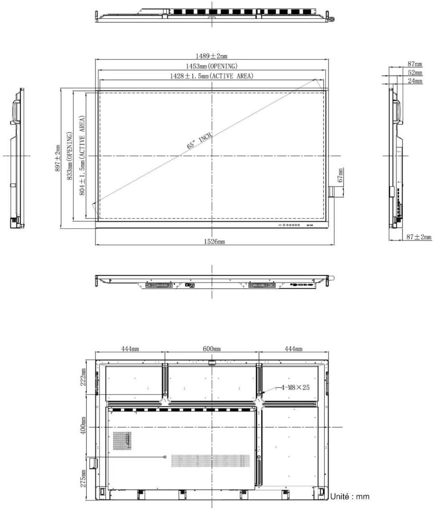 OPTOMA 5751RK - Dimensions - 1