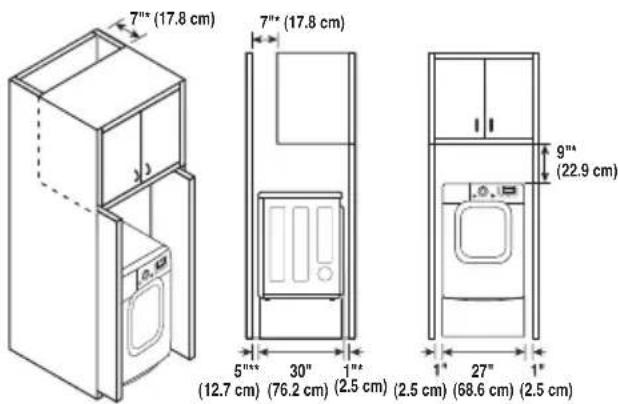 LG DLEX4370W - recommended Installation spacing for cabinet Installation - 1