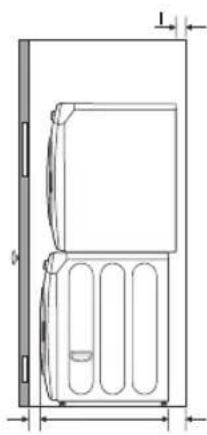 SAMSUNG DV42H5400EF - Installation with stacked washing machine and dryer - 3
