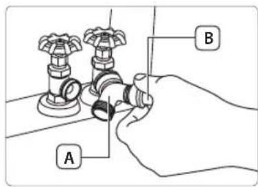 SAMSUNG DV42H5400EF - Connecting the inlet hose (Steam model only) - 1