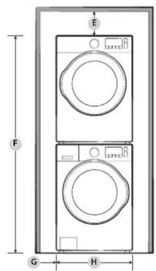SAMSUNG DV45K6500EW - Installation superposée du lave-linge et du sèche-linge - 2