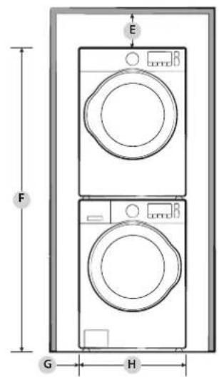 SAMSUNG DV45K6500EW - Installation with stacked washing machine and dryer - 2
