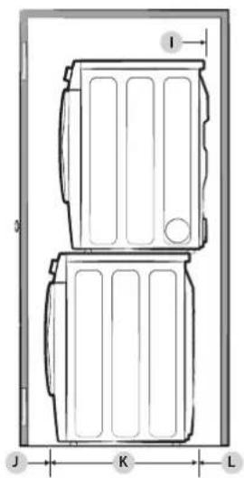 SAMSUNG DV45K6500EW - Installation with stacked washing machine and dryer - 3