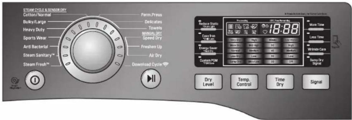 LG DLEX4270V - Caracteristiques du panneau de commande - 1