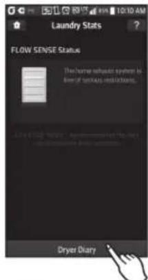 LG DLEX4270V - Select 'Dryer Diary' on the Laundry Stats screen. - 1