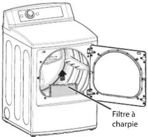 LG DLEX5780VE - Vérification du filtre à charpie avant chaque brassée - 1