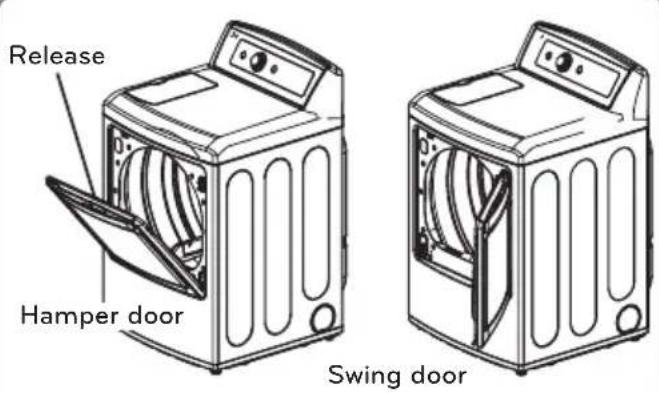 LG DLEX5780VE - Accessories 2-Way Reversible Door - 2