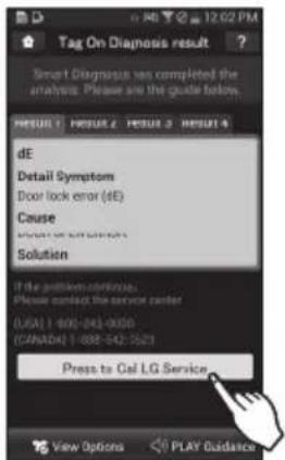 LG DLEX5780VE - Sélectionnez le diagnostic Tag On. - 2