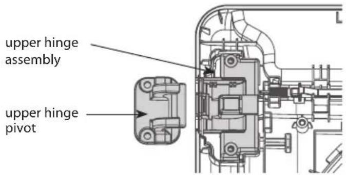 LG DLEX5780VE - Remove the upper hinge pivot. - 1