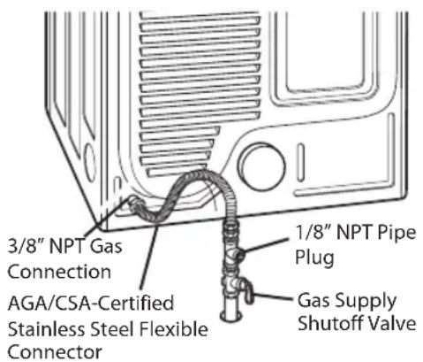 LG DLEX4270W - Connecting the gas supply - 2