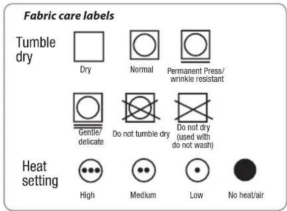 LG DLEX4270W - Fabric care labels - 1