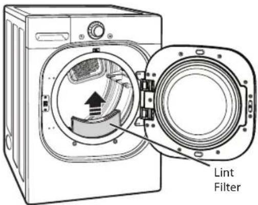 LG DLEX4270W - Cleaning the Lint Filter - 1