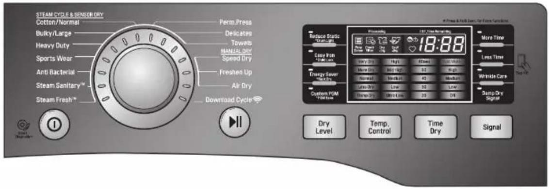 LG DLEX4270W - Control panel features - 1