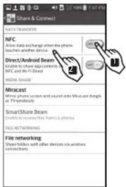 LG DLEX4270W - Turning on the NFC function of the smart phone - 2