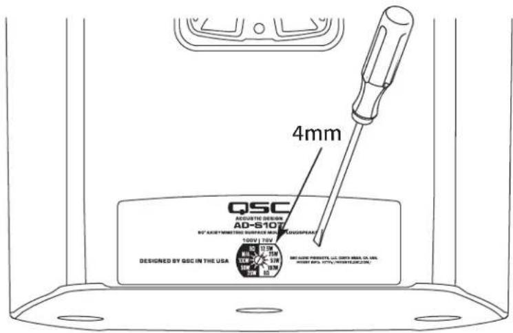 QSC AcousticDesign ADS32T - Set the Transformer Tap Switch - 2