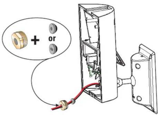 Diagram showing a mechanical device with labeled components and a magnified inset highlighting the gear assembly.