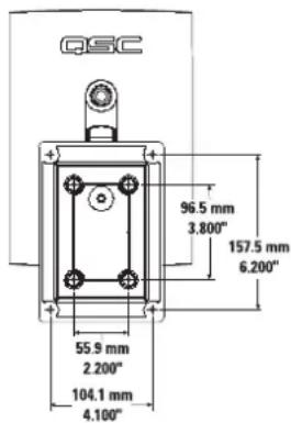 QSC 96.5 mm 3.800" 157.5 mm 6.200" 55.9 mm 2.200" 104.1 mm 4.100"