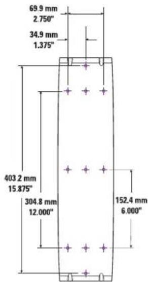 69.9 mm 2.750" 34.9 mm 1.375" 403.2 mm 15.875" 304.8 mm 12.000" 152.4 mm 6.000"