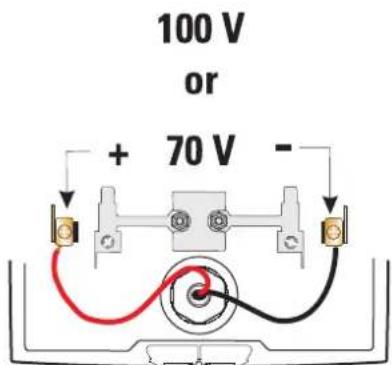 100 V or + 70 V -