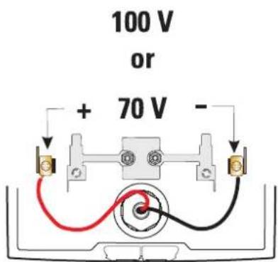 100 V or + 70 V -