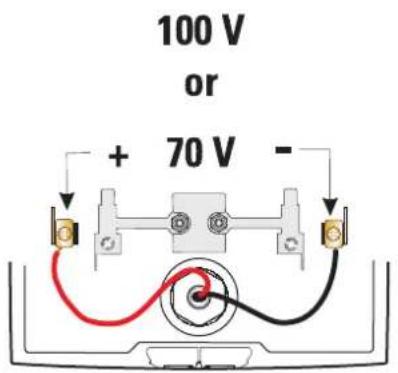 100 V or + 70 V -