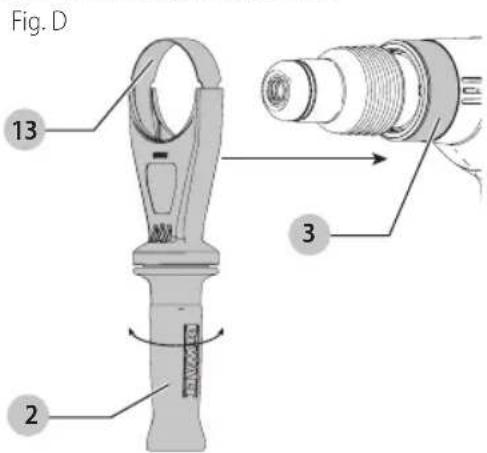 DEWALT DCH733 - Mounting the Straight Side Handle (Fig. D) - 1