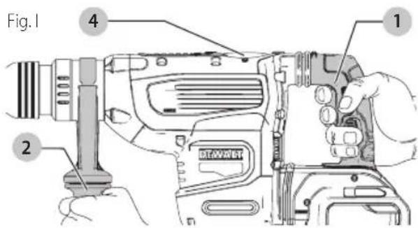 DEWALT DCH733 - Travailler sur une application (Fig. I) - 1
