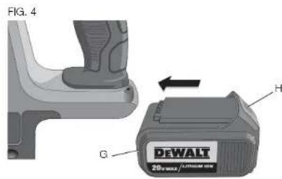 DEWALT DCH213 - como instalar y retirar launidad de bateria (Fig. 4) - 1