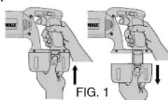 DEWALT DW999 - Instalación y remisión de la bateria (Fig. 1) - 1