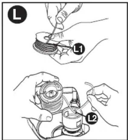 BLACK & DECKER GL300P - DESOBSTRUCTION ET DÉSENCHÉVÉTREMENT DU FIL (figures O,P,Q) - 2
