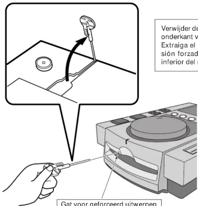PIONEER VM70 - Geforceerd uitwerpen van de CD Expulsión forzada del disco - 1