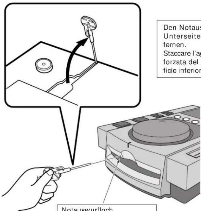 PIONEER VM70 - Notauswurf einer Disc Espulsione forzata del disco - 1
